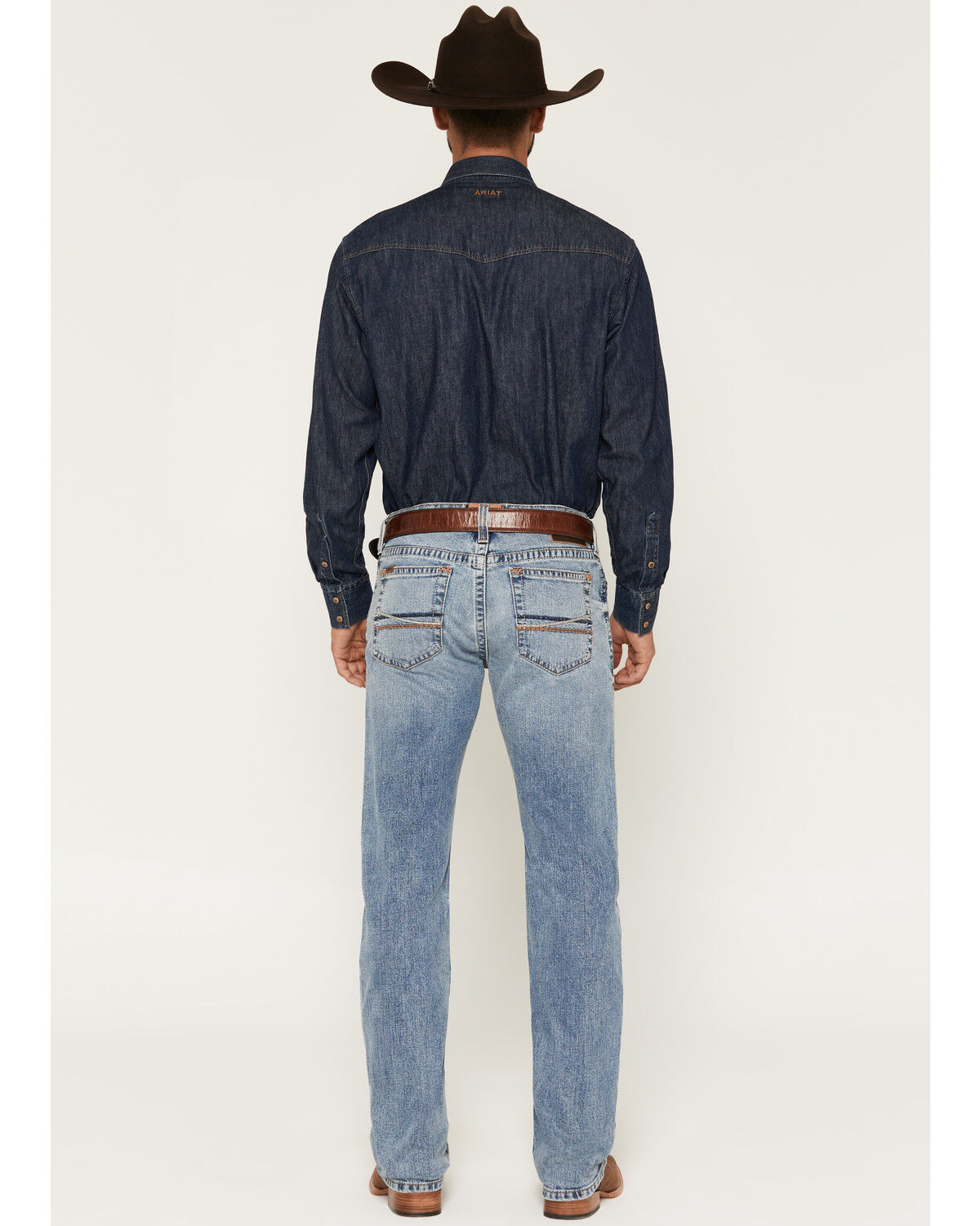Image #3 - Ariat Men's M7 Emmett Acid Light Wash Slim Straight Stretch Denim Jeans, Light Wash, hi-res