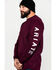 Image #3 - Ariat Men's FR Roughneck Skull Logo Crew Long Sleeve Work Tee - Tall, Red, hi-res
