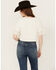 Image #4 - Miss Me Women's Crochet Hem Short Sleeve Blouse , White, hi-res