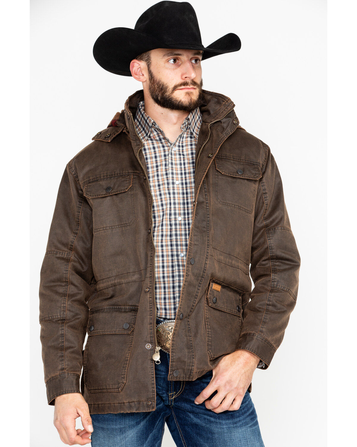Image #1 - Outback Trading Co. Men's Langston 2-Way Fleece Jacket, Brown, hi-res
