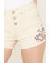 Image #2 - Shyanne Women's Mid Rise Americana Embroidered Shorts, White, hi-res