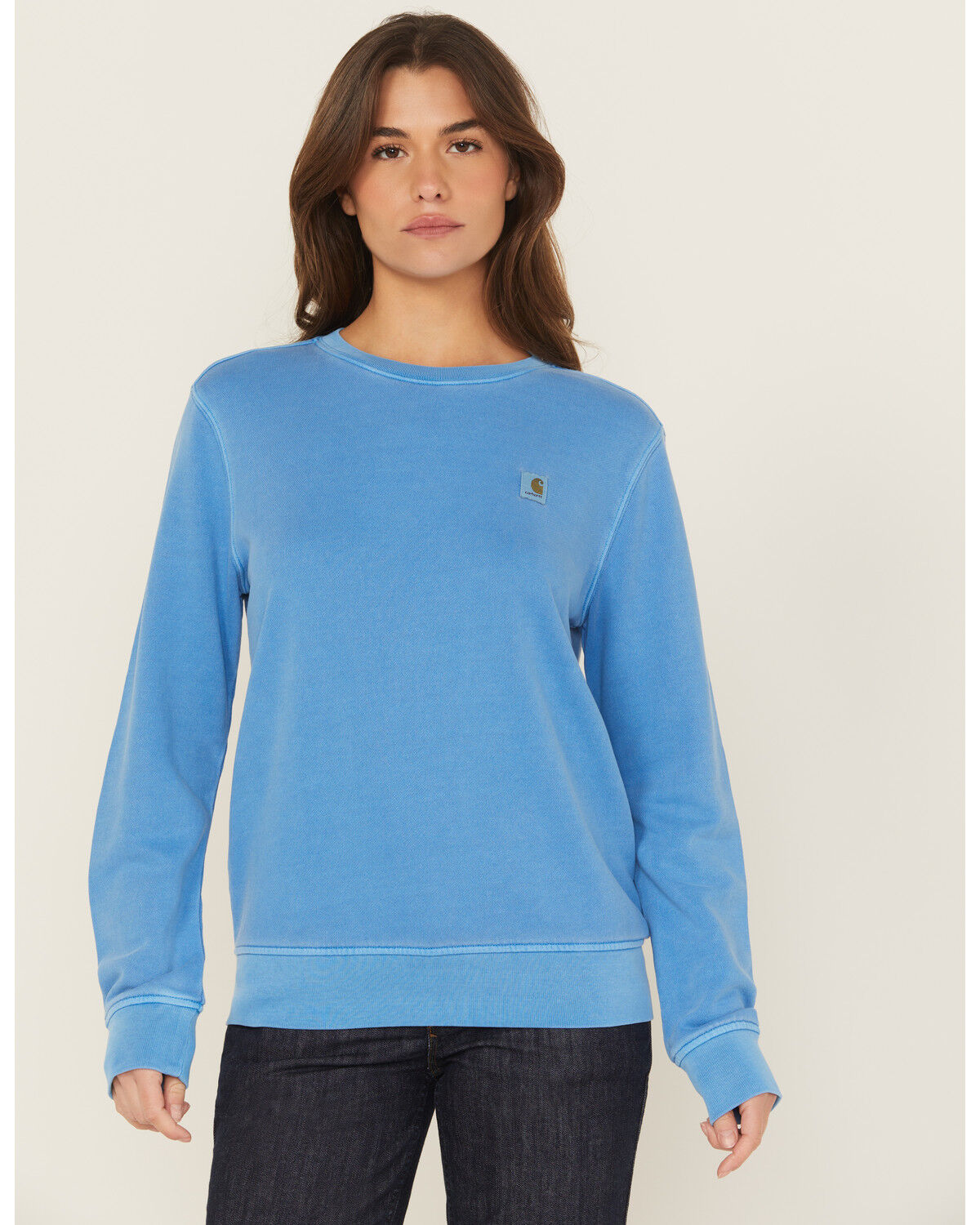 Carhartt Women's TENCEL&trade; Fiber Series Relaxed Fit Midweight French Terry Sweatshirt, Blue, hi-res