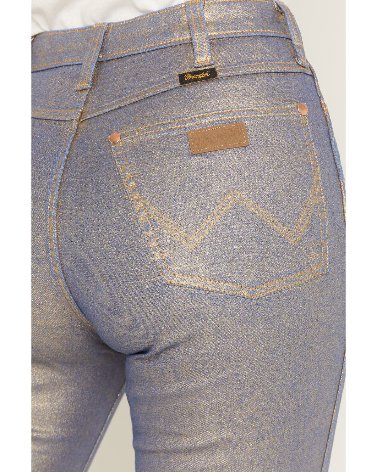 Image #4 - Wrangler X Lainey Wilson Women's Glitter High Rise Flare Stretch Denim Jeans, Multi, hi-res