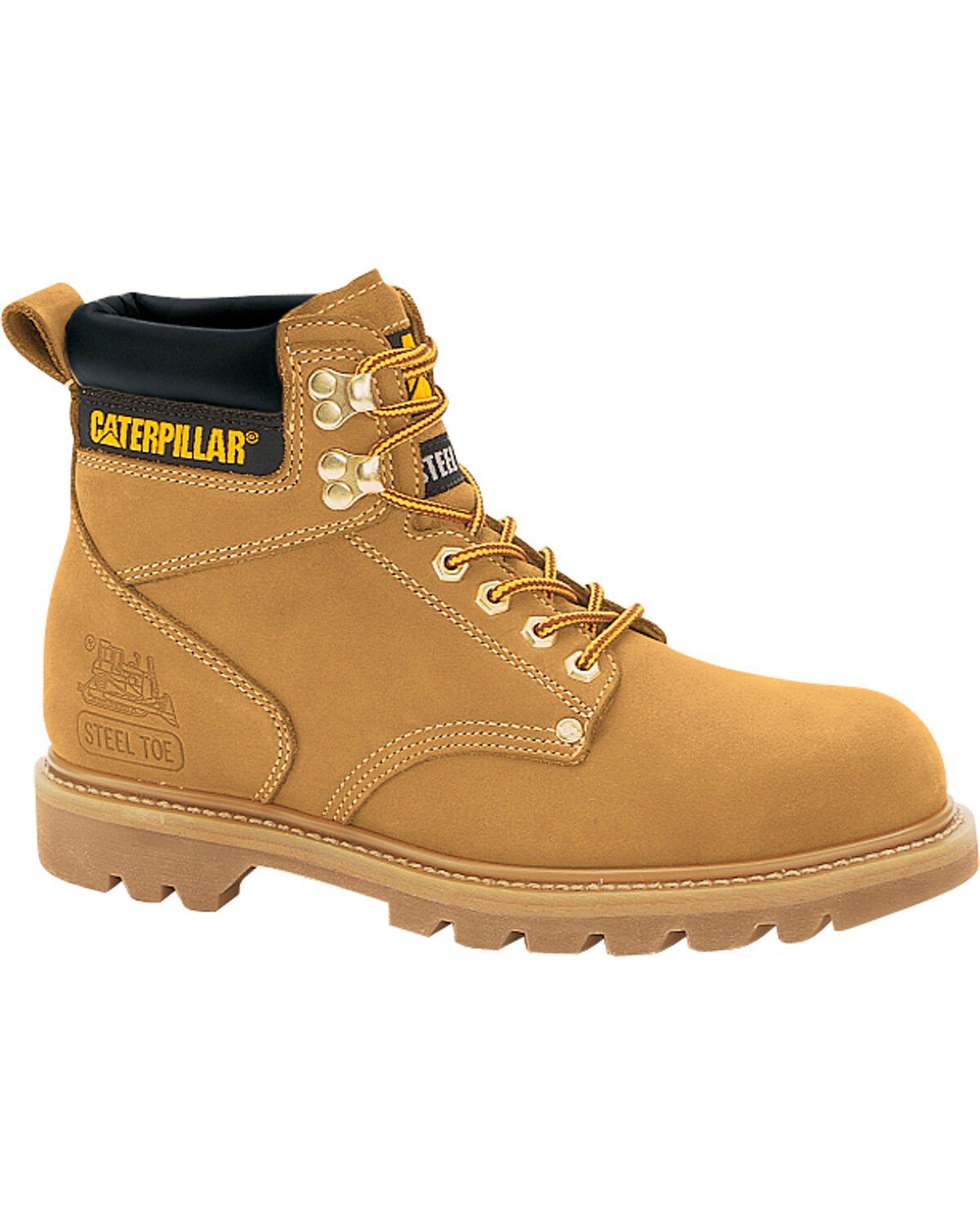 Image #1 - CAT Men's Second Shift Steel Toe Work Boots, Honey, hi-res