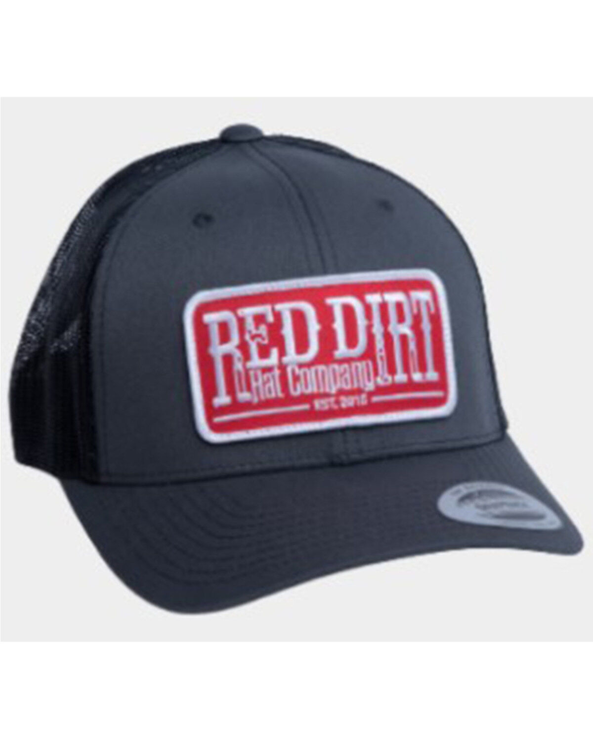 Image #1 - Red Dirt Hat Men's Logo Patch Mesh Back Ball Cap, Charcoal, hi-res