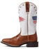 Image #2 - Ariat Women&rsquo;s Patriot Crackled American Flag Western Performance Boots &ndash; Broad Square Toe, Brown, hi-res