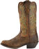 Image #3 - Justin Women's 12" Square Toe Stampede Western Boots, Sorrel, hi-res