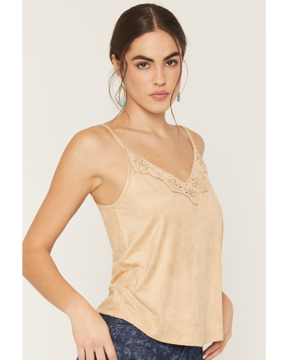 Image #2 - Shyanne Women's Coriander Faux Suede Cami, Khaki, hi-res