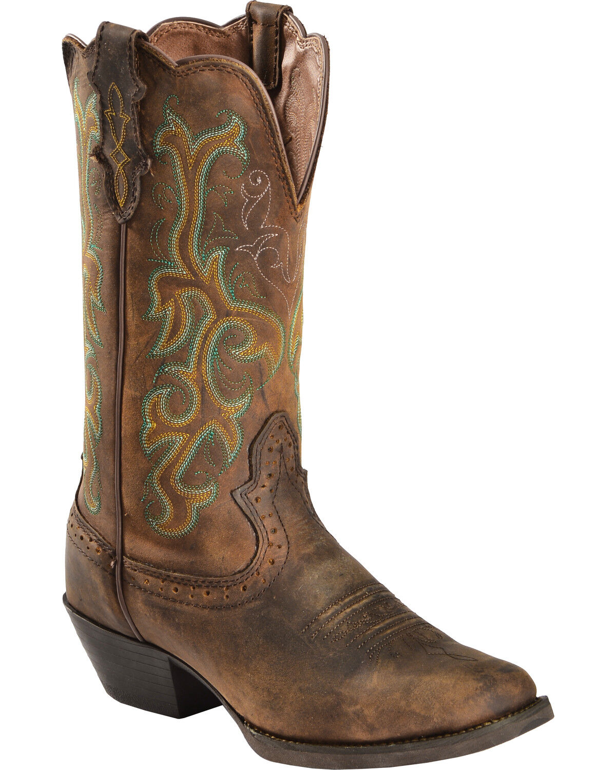 Justin Women's 12" Square Toe Stampede Western Boots, Sorrel, hi-res