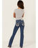 Image #3 - Miss Me Girls' Dark Wash Americana Wing Faux Flap Pocket Bootcut Stretch Denim Jeans , Blue, hi-res