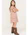 Image #1 - Shyanne Girls' Floral Printed Ruffle Dress, Cream, hi-res