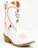Image #1 - Dingo Girls' Queen A Hearts Western Boots - Snip Toe, White, hi-res