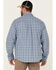 Image #4 - Brothers and Sons Men's Plaid Performance Long Sleeve Button-Down Western Shirt, Light Blue, hi-res