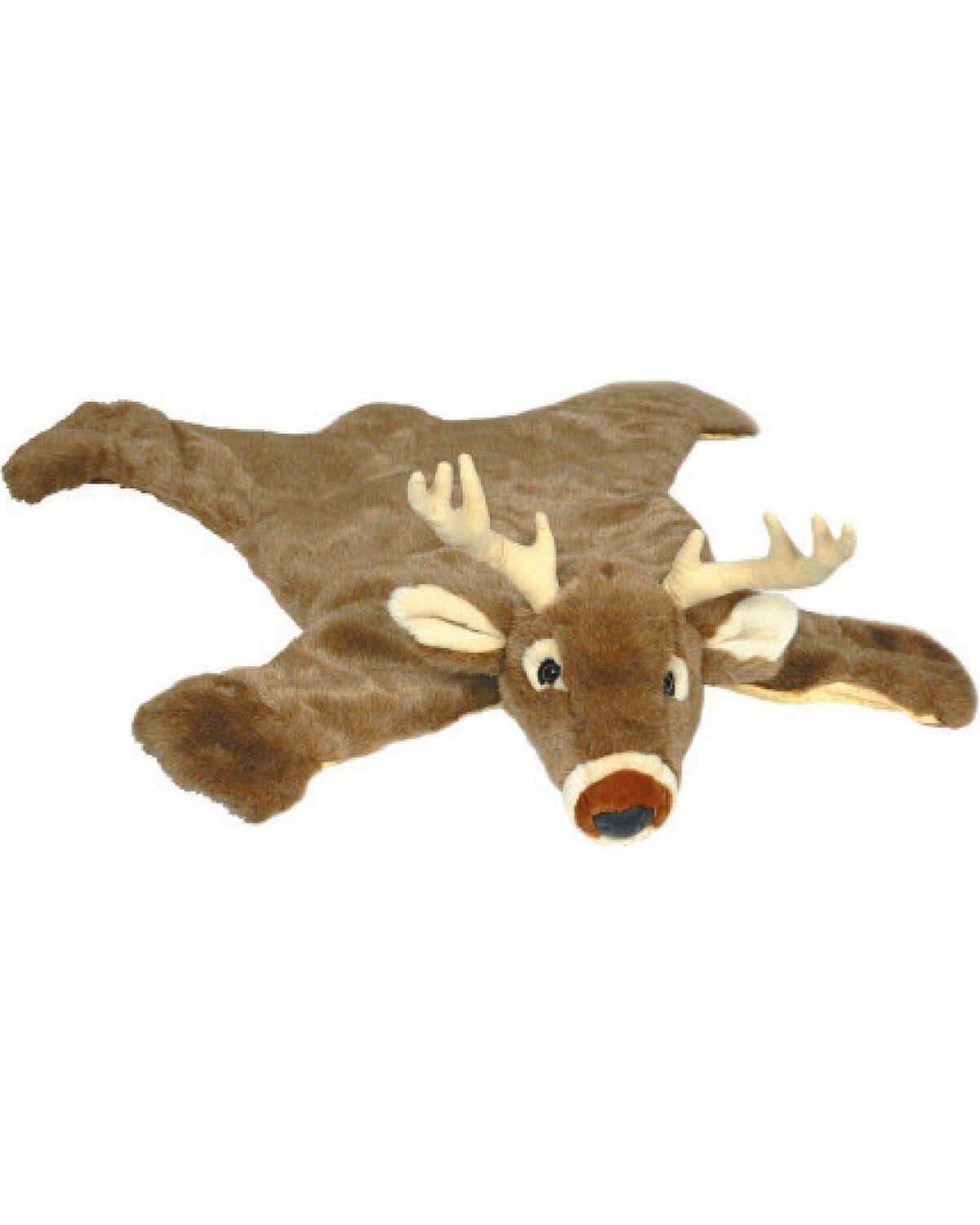 White Tail Deer Plush Rug, Brown, hi-res