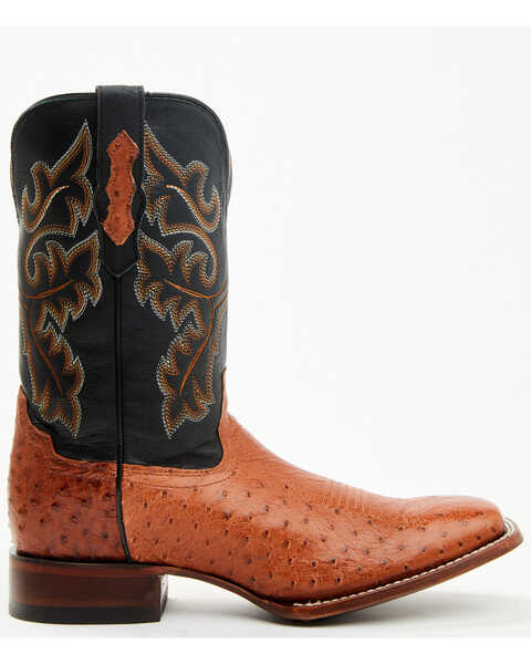 Image #2 - Cody James Men's Exotic Ostrich Western Boots - Broad Square Toe , Cognac, hi-res