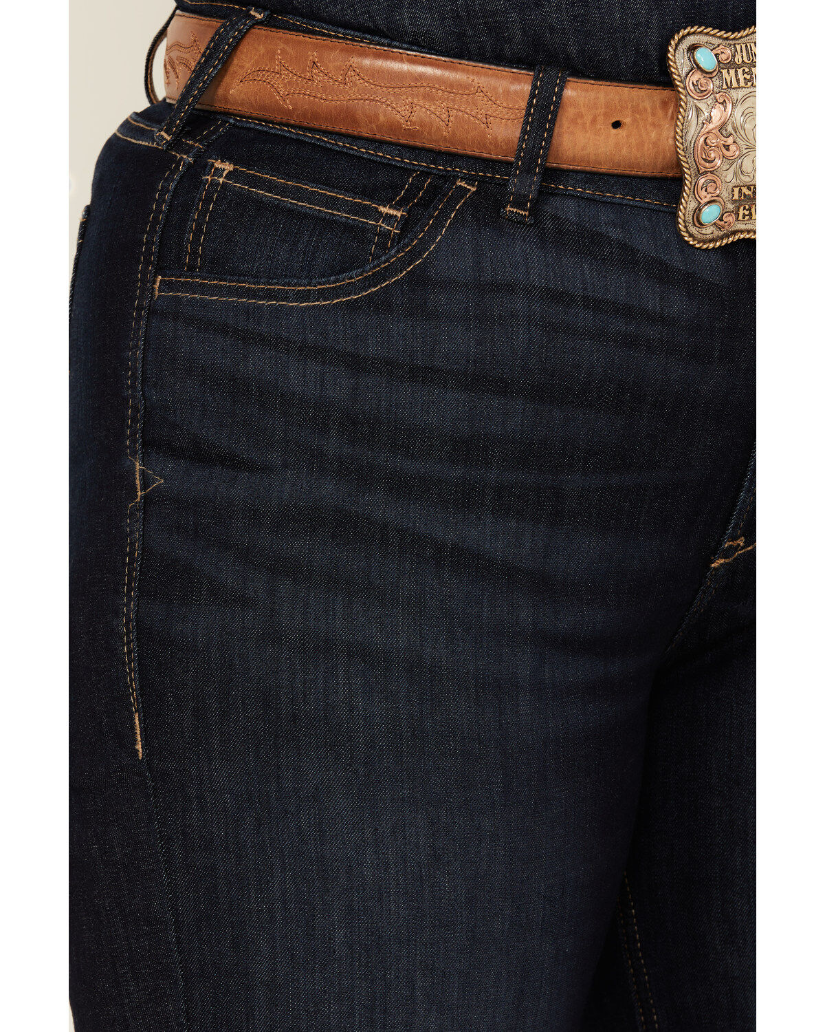 Image #2 - Ariat Women's Dark Wash Ophelia Prefect Rise Trouser Denim Jeans - Plus, Dark Wash, hi-res