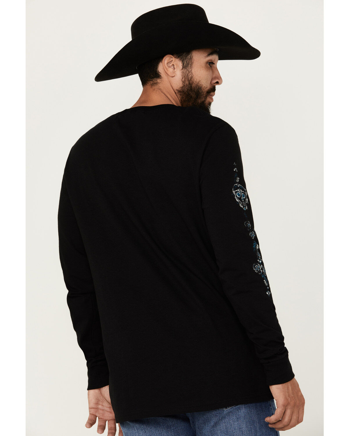 Image #4 - Moonshine Spirit&reg; Men's Candy Skull Long Sleeve Graphic T-Shirt, Black, hi-res