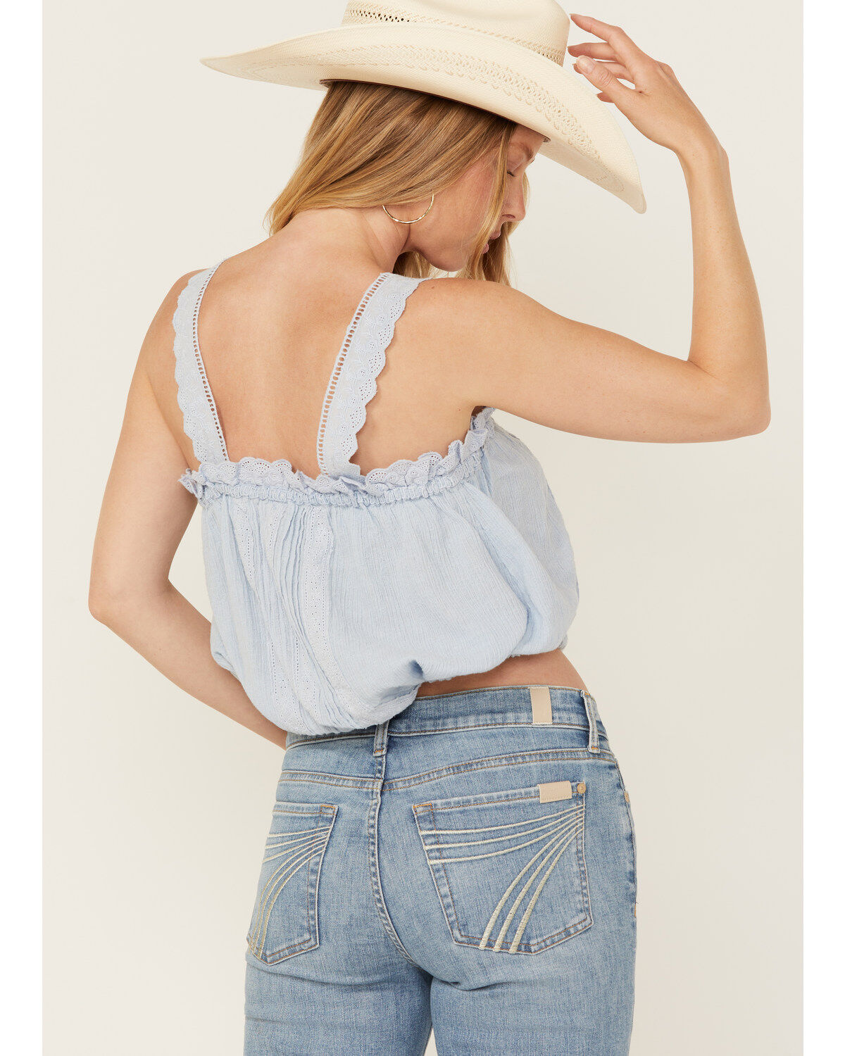Image #4 - Free People Women's Because Of You Tank Top, Blue, hi-res