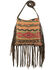 Image #1 - American West Women's Southwestern Tapestry Studded Fringe Crossbody Messenger, Multi, hi-res