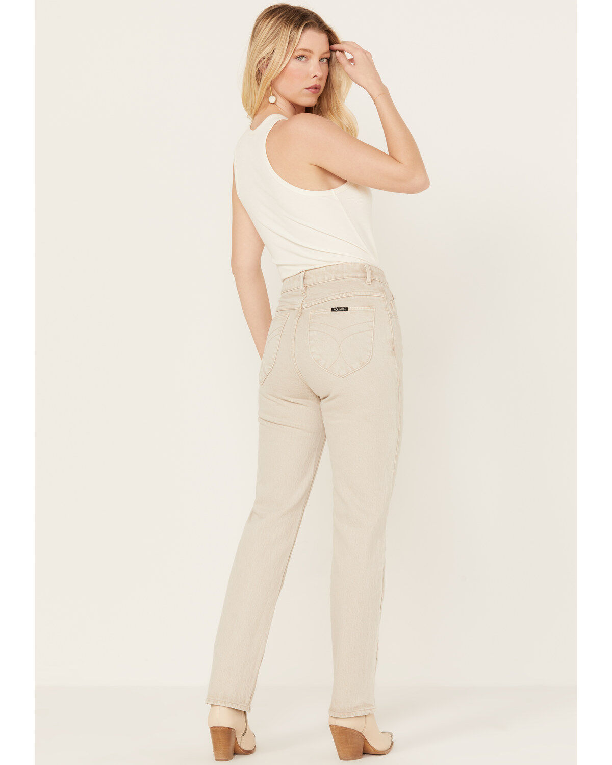 Image #3 - Rolla's Women's High Rise Ankle Straight Jeans, Off White, hi-res