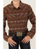 Image #3 - Cody James Boys' Resource Southwestern Print Long Sleeve Snap Flannel Shirt , Rust Copper, hi-res