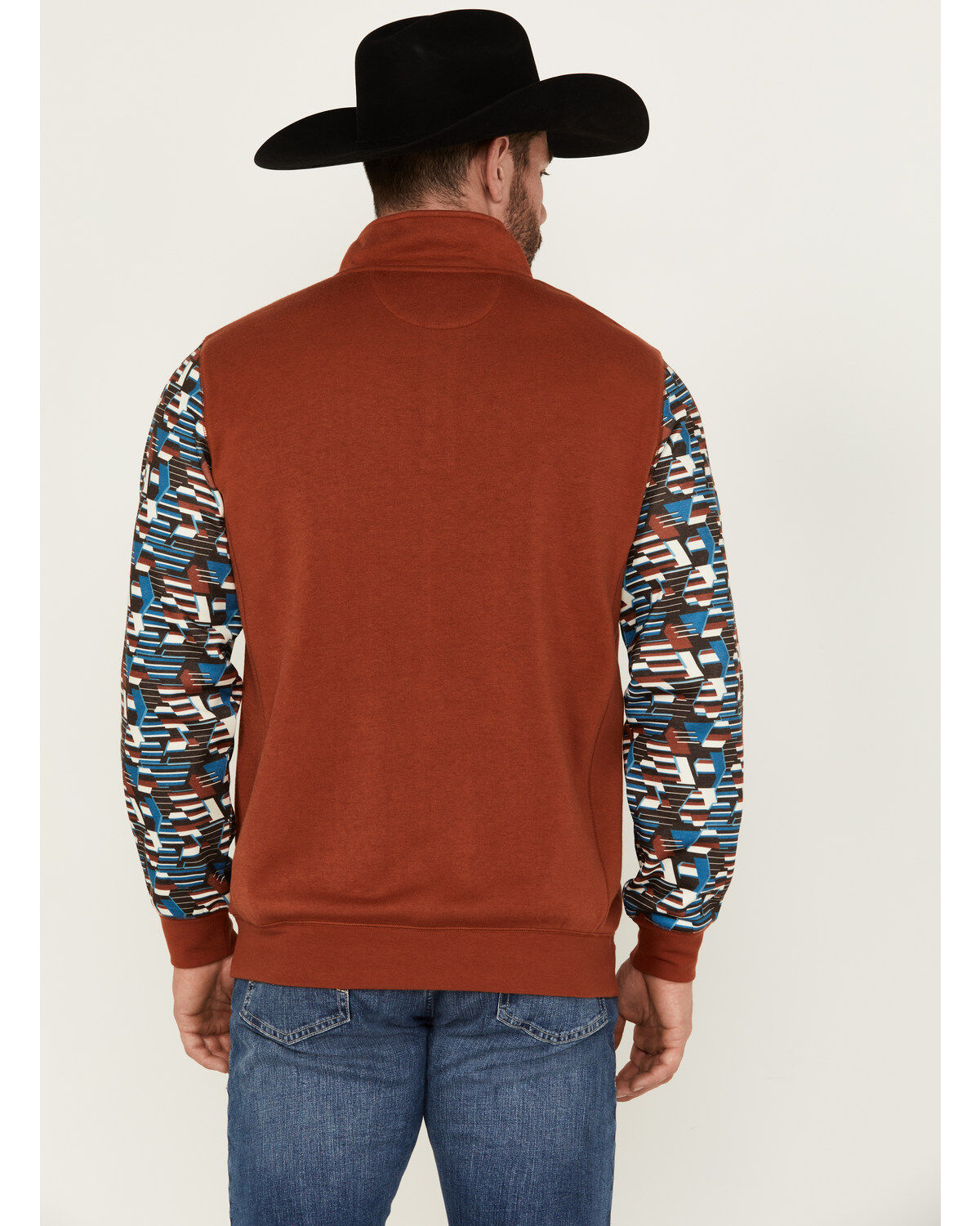 Image #4 - RANK 45&reg; Men's Baygen Colorblock Pullover, Dark Orange, hi-res