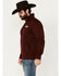 Image #3 - Cowboy Hardware Men's Herringbone Cadet Zip Pullover, Burgundy, hi-res