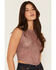 Image #2 - Youth In Revolt Women's Boot Stitch Mesh Tank Top, Brown, hi-res