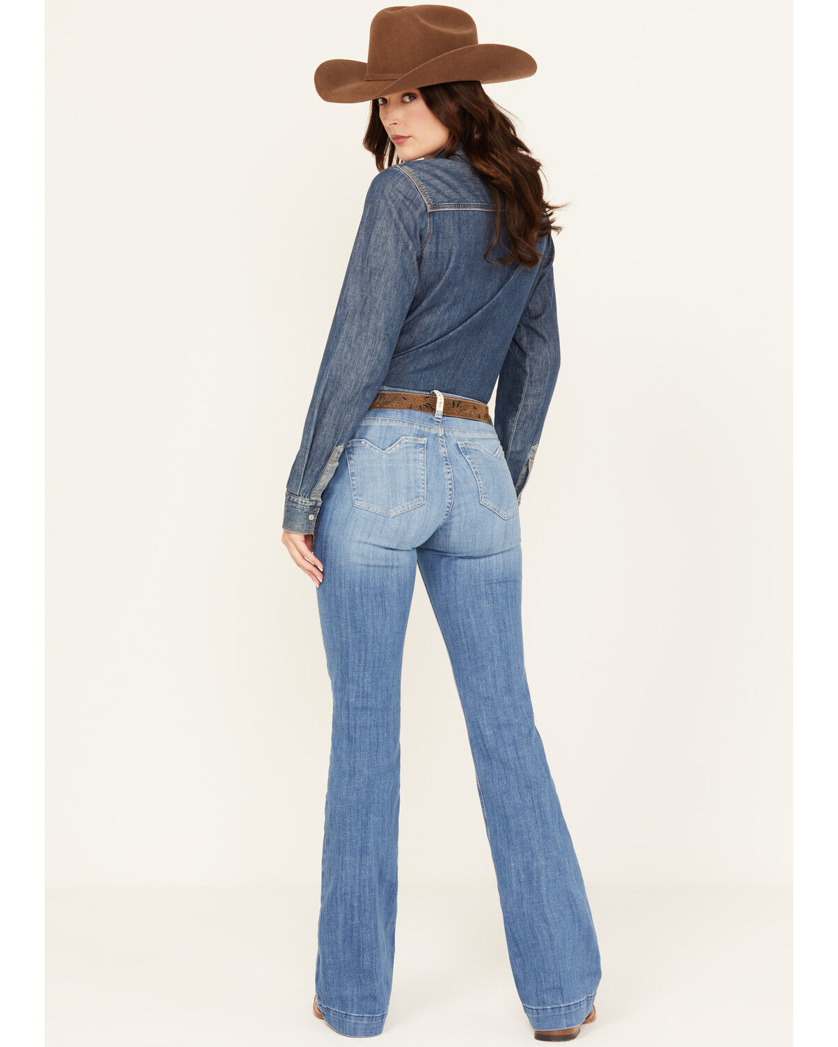 Ariat Women's Claire Medium Wash High Rise Slim Trouser Stretch Denim Jeans, Medium Wash, hi-res
