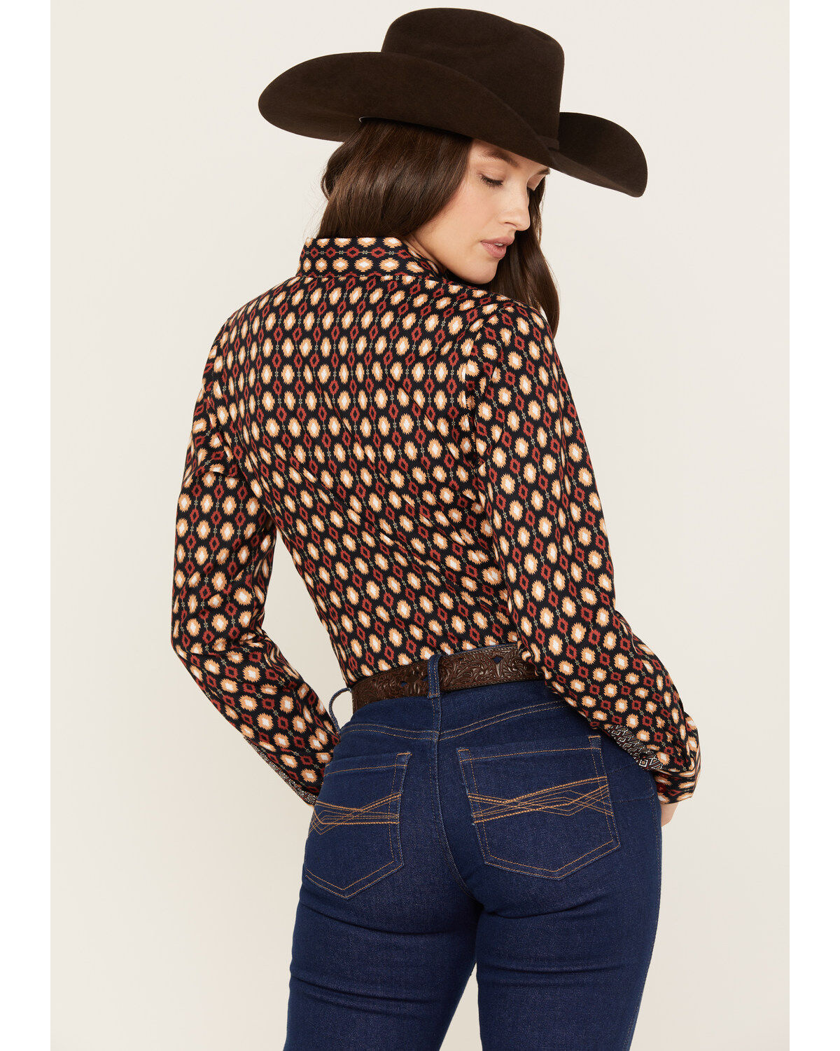 Image #4 - Cinch Women's Southwestern Long Sleeve Button-Down Western Shirt, Multi, hi-res