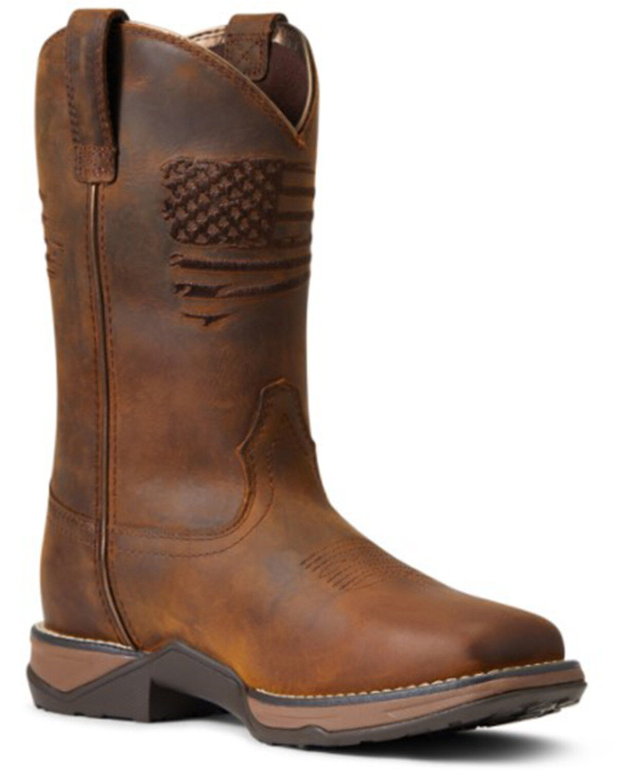 Image #1 - Ariat Women&rsquo;s Anthem Patriot Waterproof Western Performance Boots &ndash; Broad Square Toe, Brown, hi-res