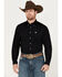 Image #1 - Cinch Men's Solid Long Sleeve Button-Down Western Shirt, Black, hi-res