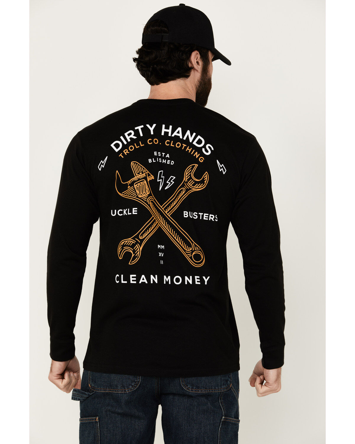 Troll Co Men's Twisting Wrenches Long Sleeve Graphic T-Shirt, Black, hi-res
