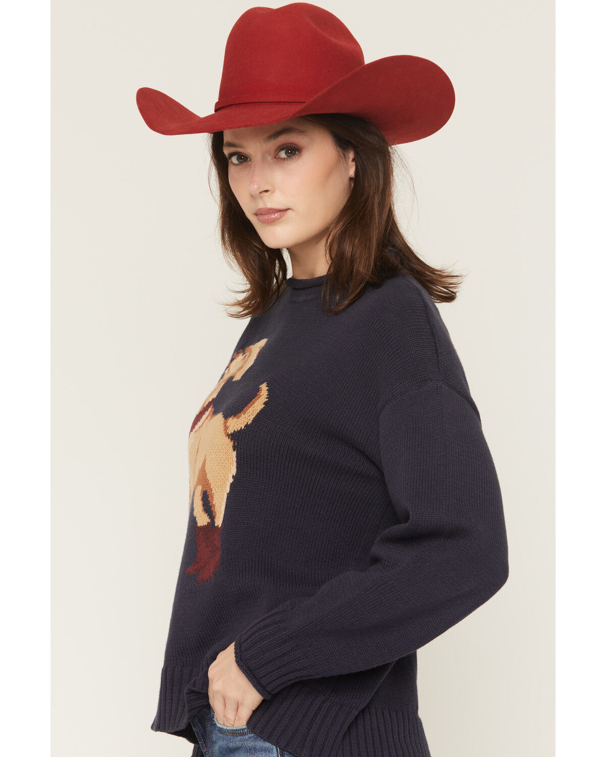 Image #2 - Wishlist Women's Cowboy Dog Sweater, Navy, hi-res