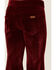 Image #4 - Rock & Roll Denim Girls' Velvet Stretch Button Flare Jeans , Red, hi-res