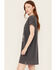 Image #2 - Cleo + Wolf Women's Coleson Short Sleeve Graphic Mini T-Shirt Dress , Charcoal, hi-res