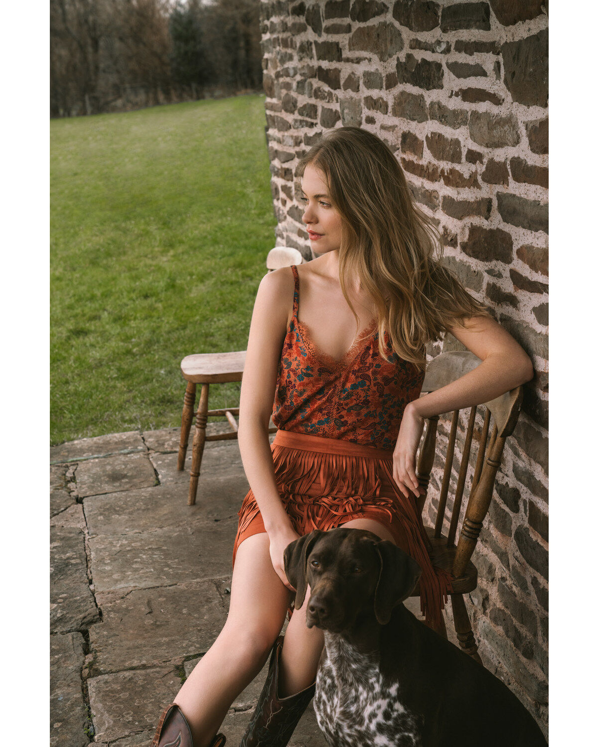 Image #1 - Idyllwind Women's Lurex Little Lace Tank Top, Pecan, hi-res