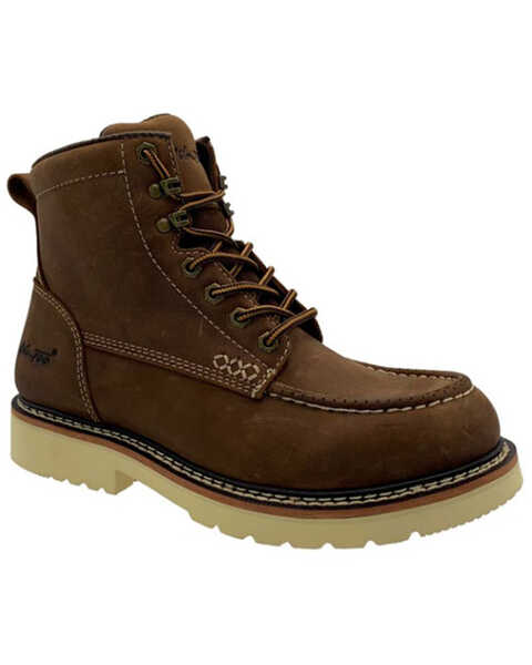 AdTec Men's 6" Apex Moc Work Boots - Soft Toe , Brown, hi-res