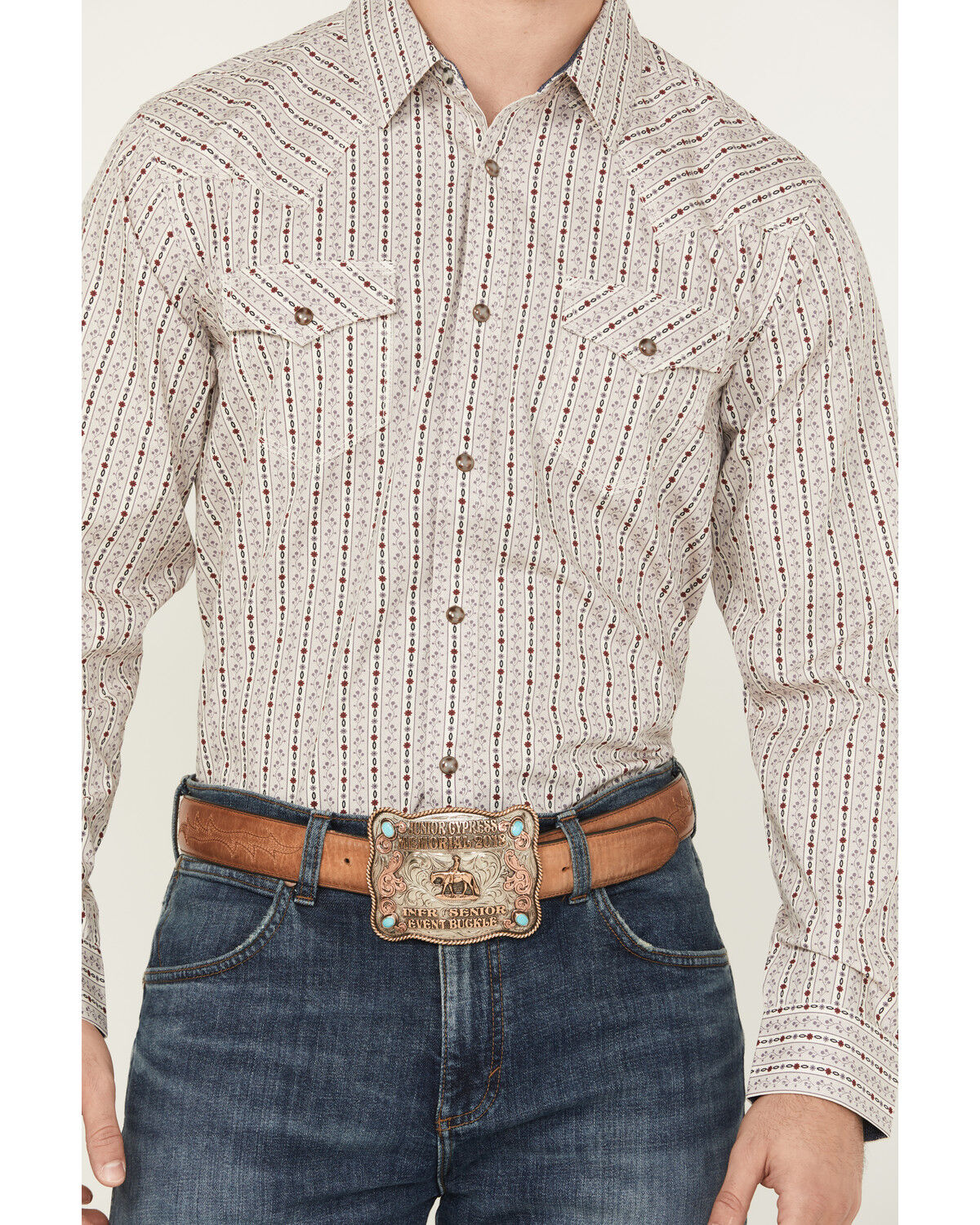 Image #3 - Moonshine Spirit&reg; Men's Trench Town Striped Long Sleeve Snap Western Shirt, Purple, hi-res