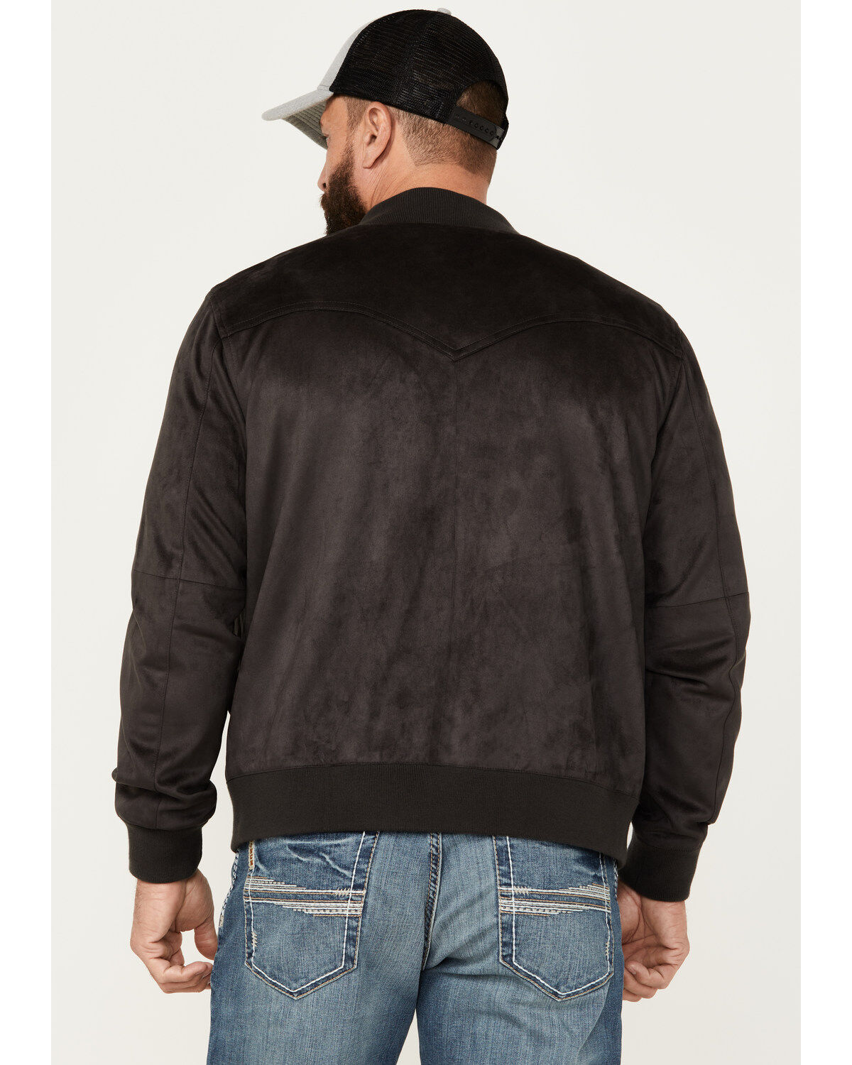 Image #4 - Moonshine Spirit&reg; Men's Faux Suede Bomber Jacket, Charcoal, hi-res