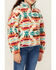 Image #3 - Rock & Roll Denim Girls' Southwestern Print Sherpa Pullover, Teal, hi-res