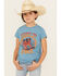 Image #1 - Shyanne Girls' Giddy Up Embellished Short Sleeve Graphic Tee , Blue, hi-res