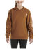 Image #1 - Carhartt Girls' Logo Graphic Print Hoodie , Medium Brown, hi-res