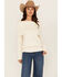 Image #1 - Shyanne Women's Off The Shoulder Cable Knit Sweater, Off White, hi-res