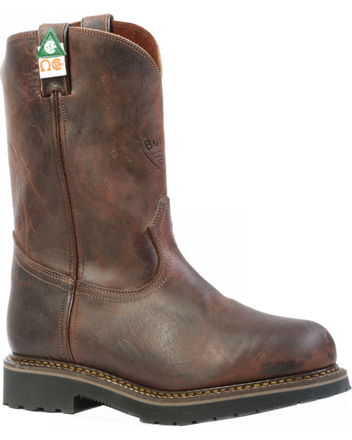 Boulet Laid Back Copper Western Work Boots - Steel Toe, Copper, hi-res