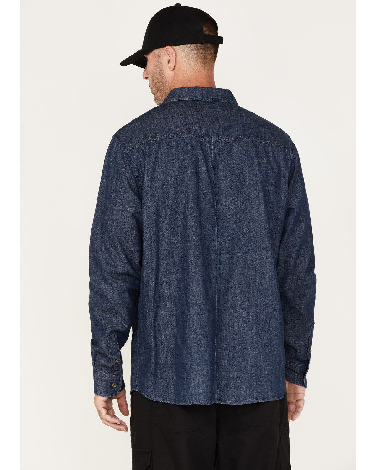 Image #4 - Hawx Men's Denim Work Shirt, Indigo, hi-res