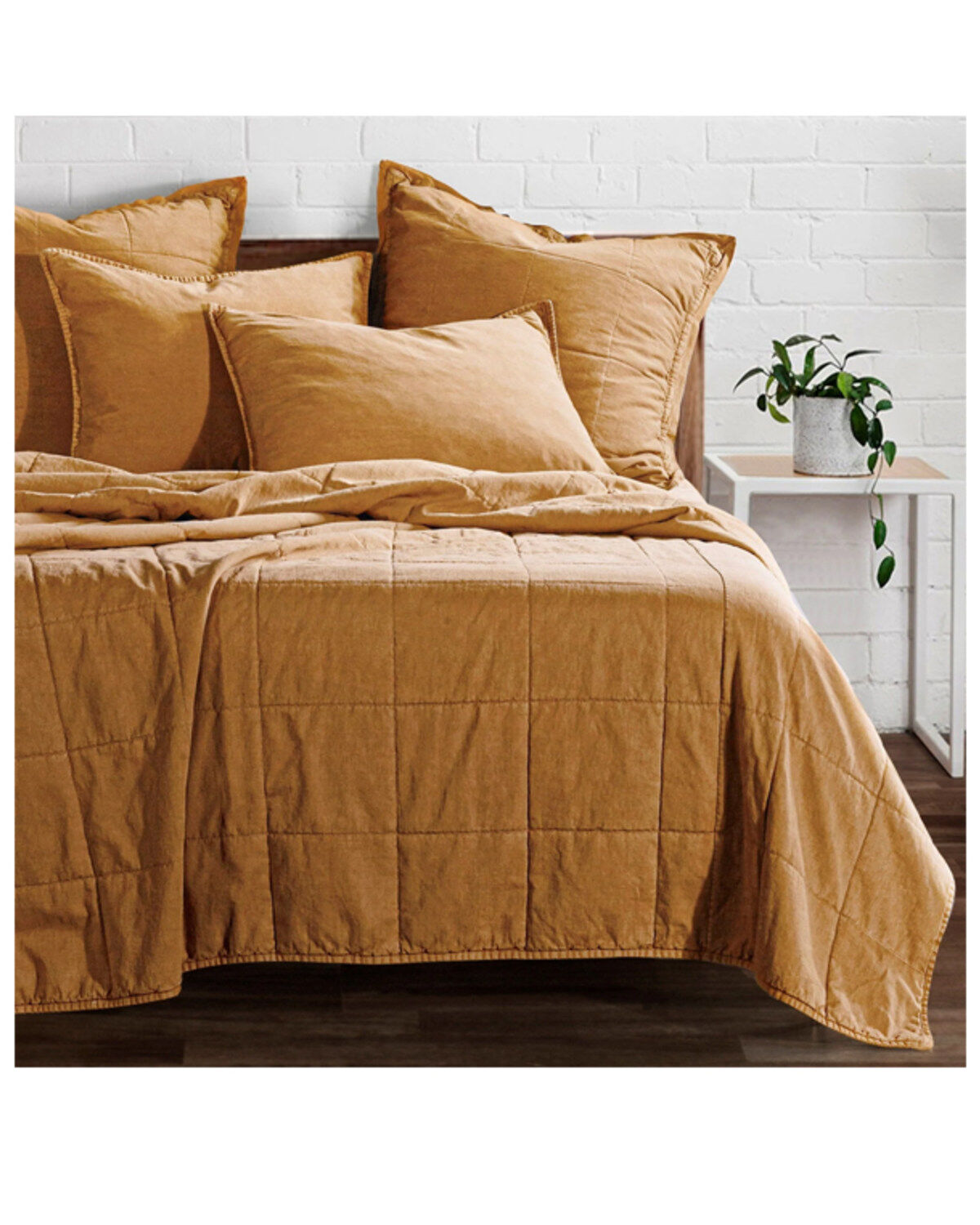 HiEnd Accents Terracotta Stonewashed Cotton Canvas King Coverlet Set, No Color, hi-res