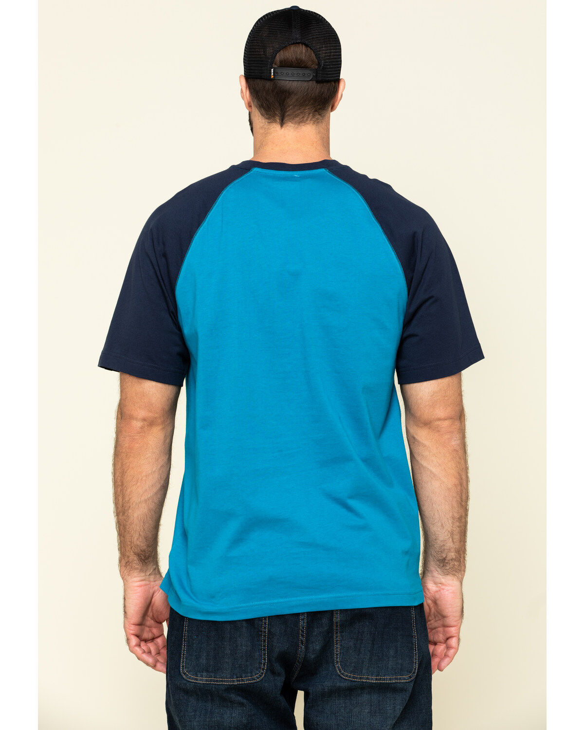 Image #2 - Hawx Men's Teal Midland Short Sleeve Baseball Work T-Shirt, Teal, hi-res