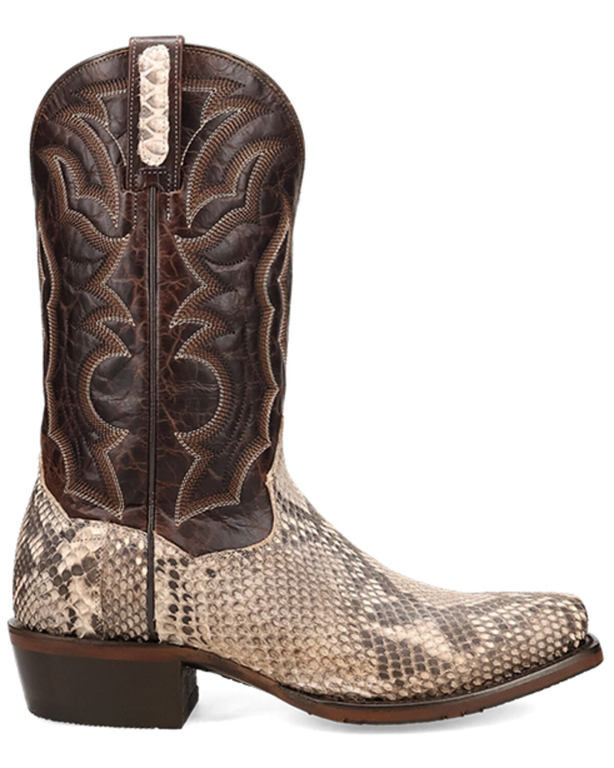 Image #2 - Dan Post Men's Exotic Python Western Boots - Square Toe, Natural, hi-res