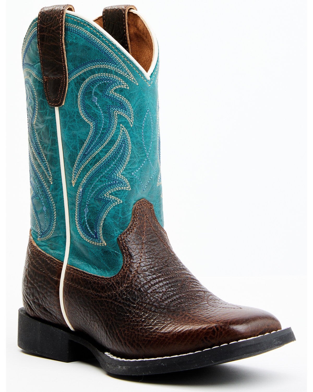 RANK 45&reg; Boys' Connor Western Boots - Broad Square Toe, Blue, hi-res